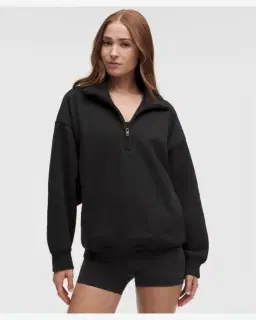 Lululemon sweat steady state oversize demi-zippé à col montant en superloft Femme – 1/5