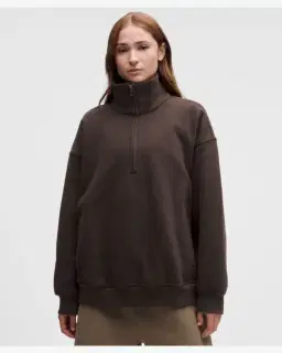Lululemon sweat steady state oversize demi-zippé à col montant en superloft Femme – 1/5