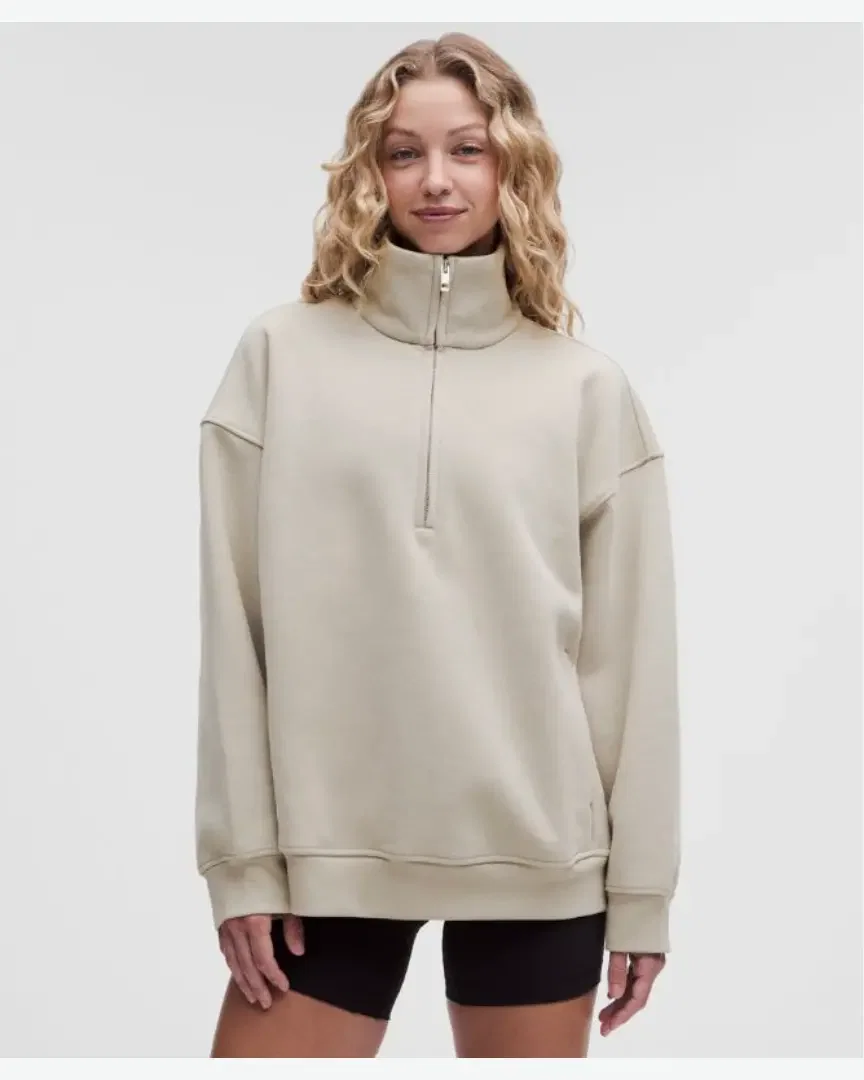 Lululemon Sweat Steady State Oversize Demi-Zippé À Col Montant En Superloft W
