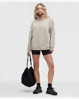 Lululemon sweat steady state oversize demi-zippé à col montant en superloft Femme – 2/5