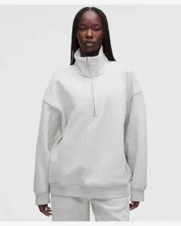 Lululemon sweat steady state oversize demi-zippé à col montant en superloft Femme – 1/5