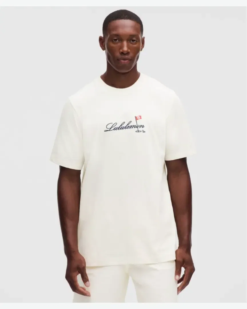 Lululemon T-Shirt Coupe Classique En Coton Épais Golf Flag M