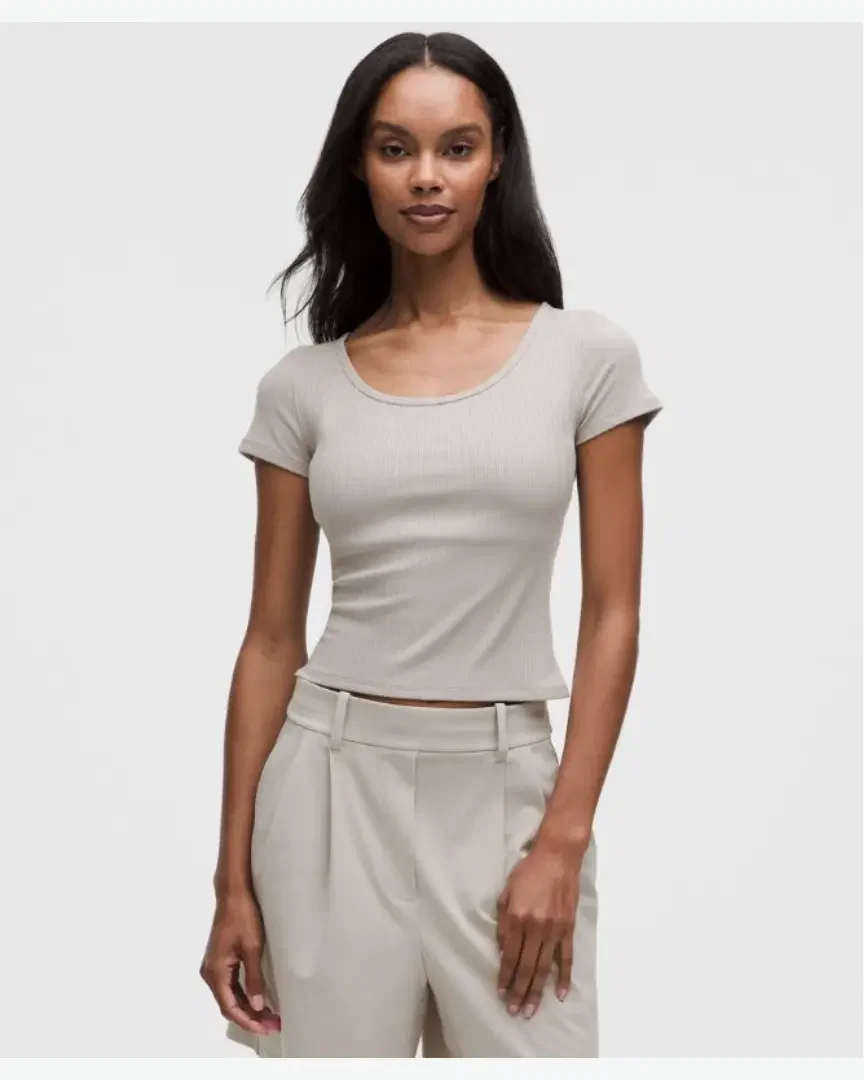 Lululemon t-shirt hold tight micro-côtelé à dos croisé Femme