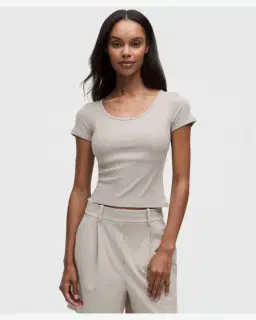 Lululemon t-shirt hold tight micro-côtelé à dos croisé Femme – 1/5