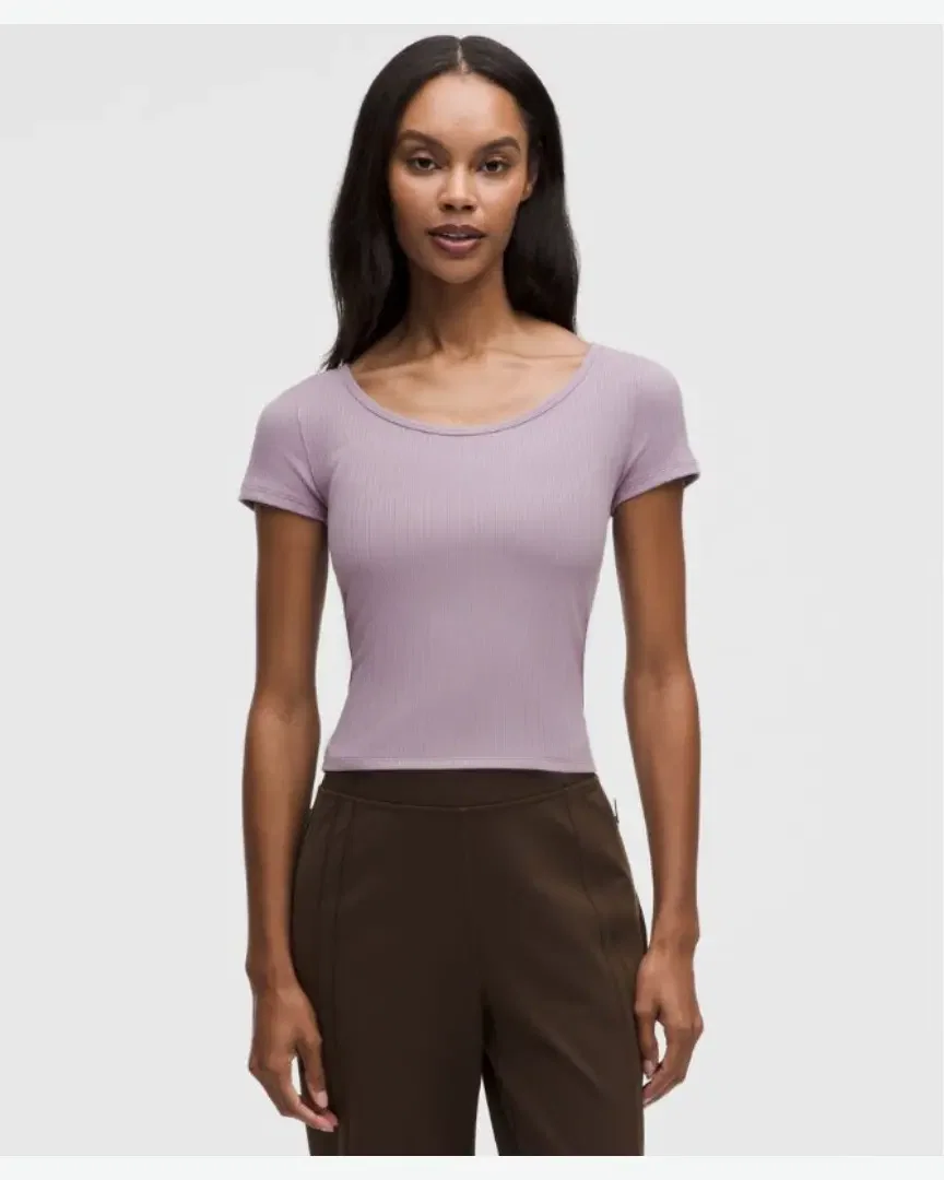 Lululemon t-shirt hold tight micro-côtelé à dos croisé Femme
