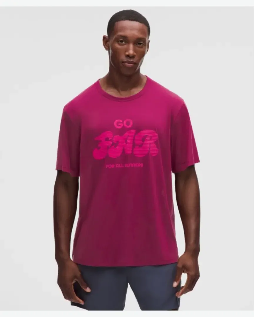 Lululemon t-shirt mile maker en mesh run graphic Homme