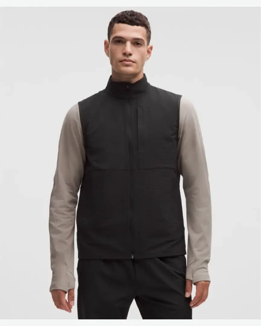 Lululemon veste sans manches zippée quadrillé Homme