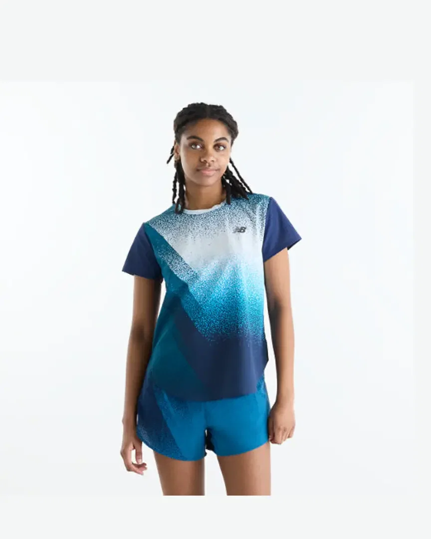 New Balance Race Day Ultra Light Printed T-Shirt Femme