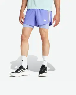 short adidas 2-en-1 own the run 3 bandes Homme – 1/4