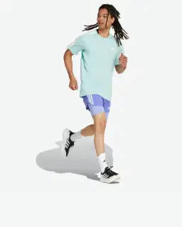 short adidas 2-en-1 own the run 3 bandes Homme – 3/4