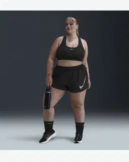 Short Dri-FIT à motif et taille mi-haute avec sous-short intégré Nike One Femme – 1/4
