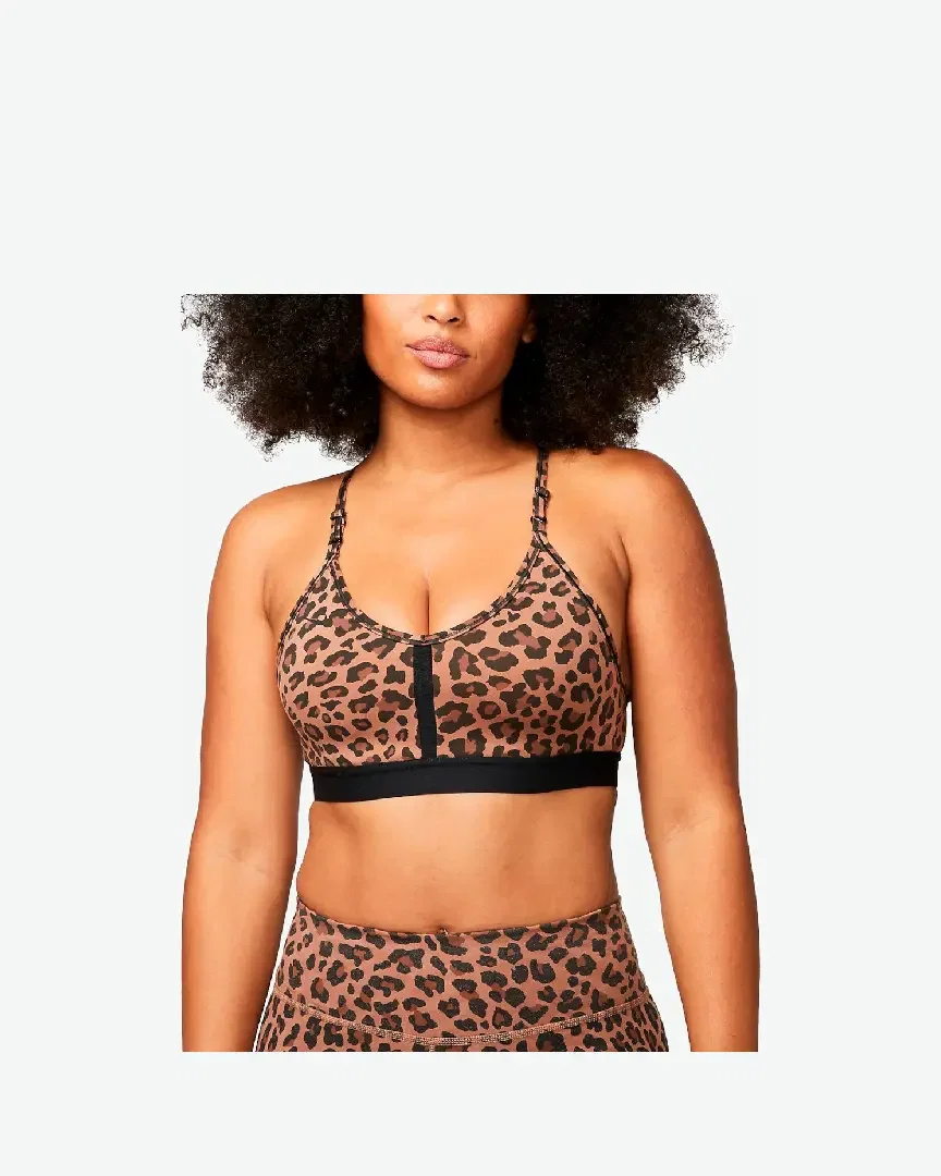 Soutien-Gorge Nike Indy Women S Light-Support 1-Piece Pad V-Neck Leopard Print Bra W