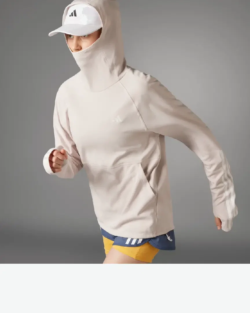 sweat-shirt adidas à capuche own the run 3 bandes Femme