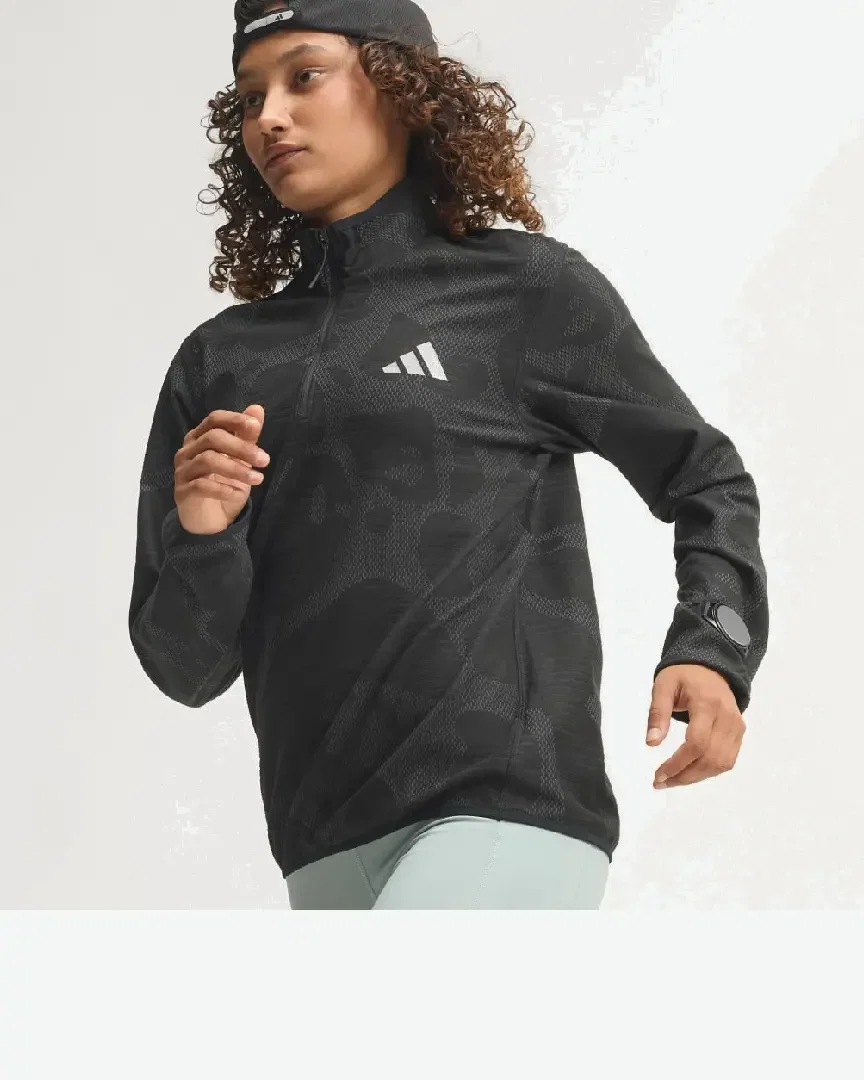 t-shirt adidas de running demi-zip adi365 Femme