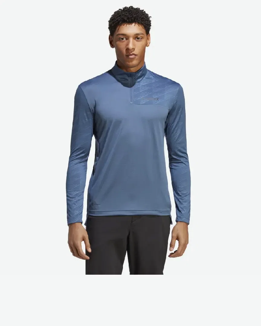 t-shirt adidas manches longues à demi-zip terrex multi Homme