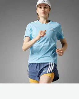 t-shirt adidas own the run 3 bandes Homme – 1/4