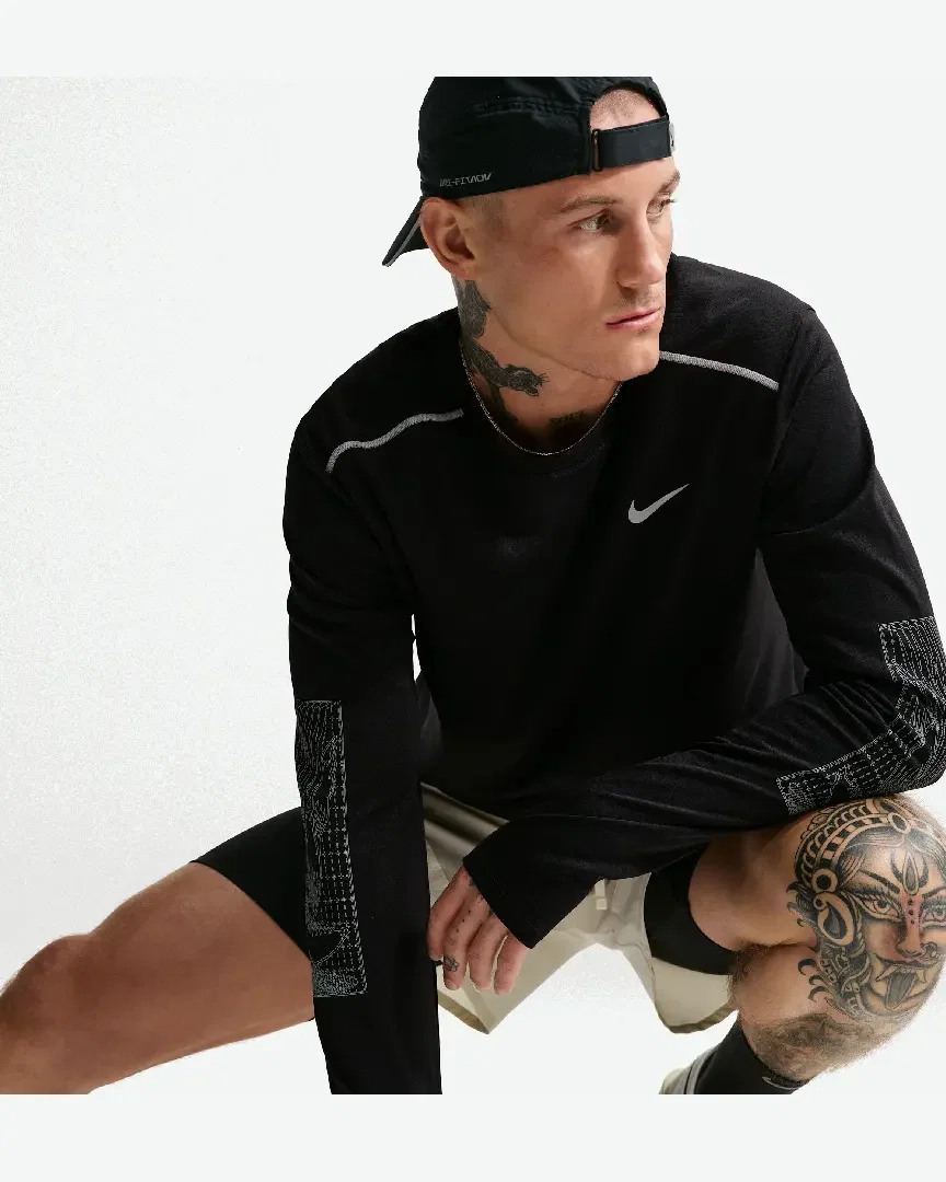 Tee-Shirt D'hiver À Manches Longues Et Protection Uv Dri-Fit Nike Miler M